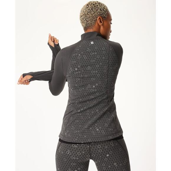 NWT SWEATY BETTY XXS Power Workout Zip Through Jacket Reflective Gray - Picture 3 of 13